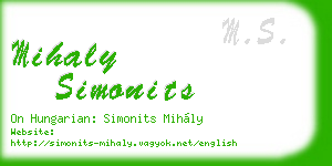 mihaly simonits business card